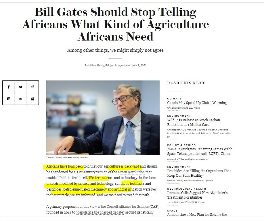 Bill gates should stop telling Africa